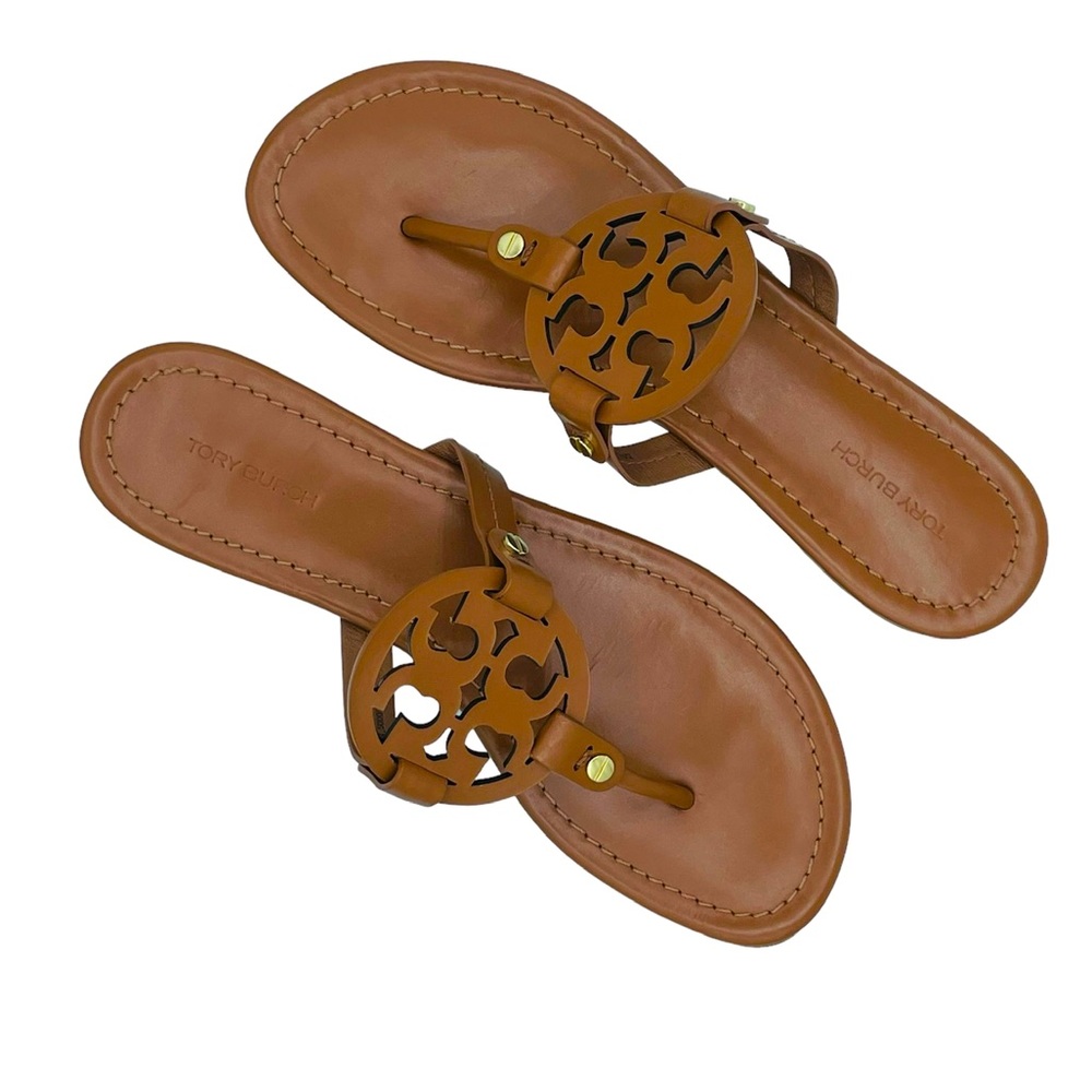 Tory Burch Miller Medallion Thong Sandals Brown 8